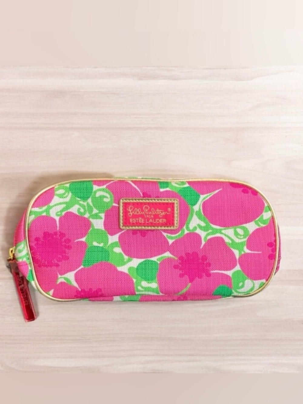 NEW LILLY PULITZER For ESTEE LAUDER Bright Floral Cosmetic Makeup Bag/Clutch